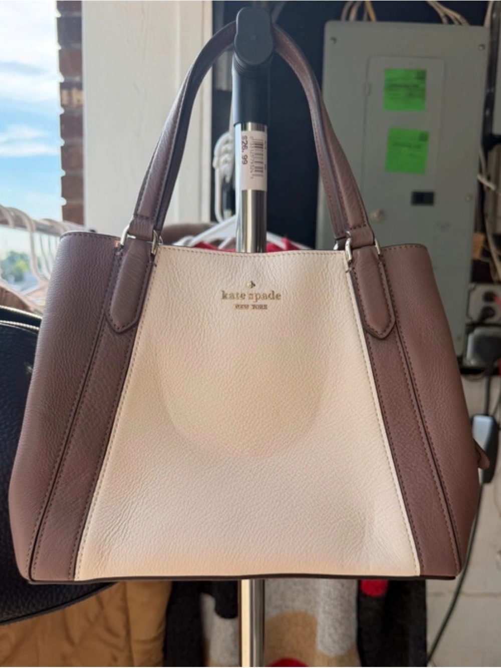 kate spade Brown and Cream Two-Tone Leather Satchel